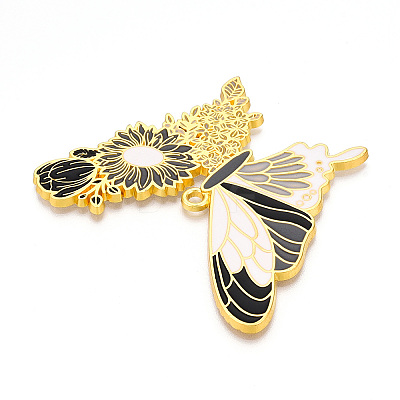 Rack Plating Alloy Enamel Big Pendants ENAM-N056-398-G-1