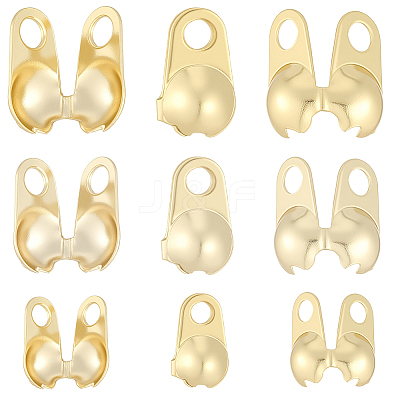 150Pcs 3 Styles Brass Bead Tips KK-BBC0027-85D-1