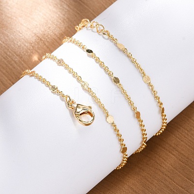 1MM Brass Cable Chain Necklace for Women Men KK-P302-02G-1