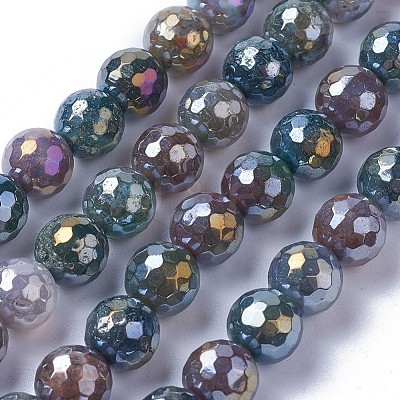Electroplate Natural Indian Agate Beads Strands G-F627-01-D02-1