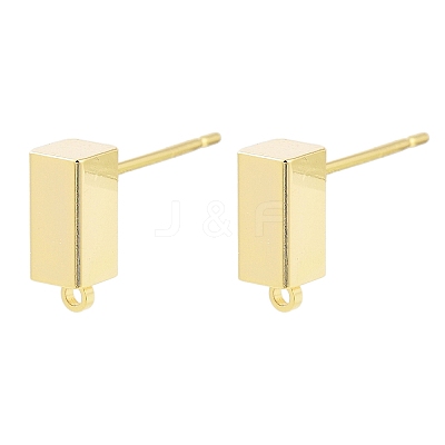 Brass Stud Earrings Findings EJEW-B063-07G-1