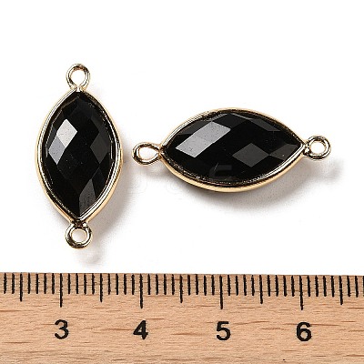 Natural Obsidian Faceted Connector Charms G-K347-03G-18-1