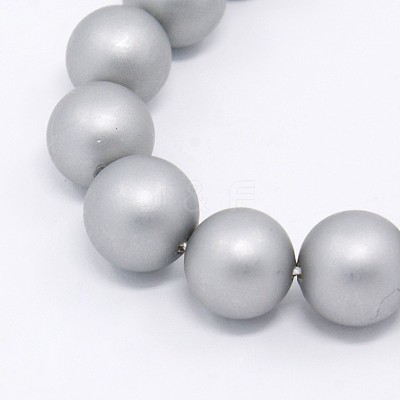 Round Shell Pearl Frosted Beads Strands X-BSHE-I002-8mm-223-1