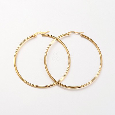 Ion Plating(IP) 304 Stainless Steel Hoop Earrings X-EJEW-N0016-11G-I-1