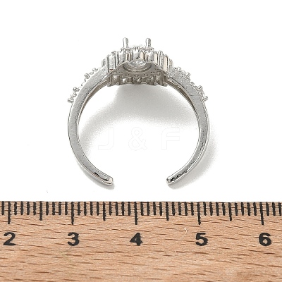 Brass Micro Pave Cubic Zirconia Cuff Open Rings RJEW-C163-19P-1