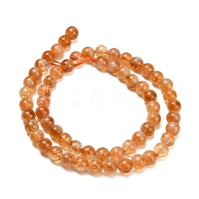 Hearted Natural Citrine Beads Strands G-L663-A02-6mm-1