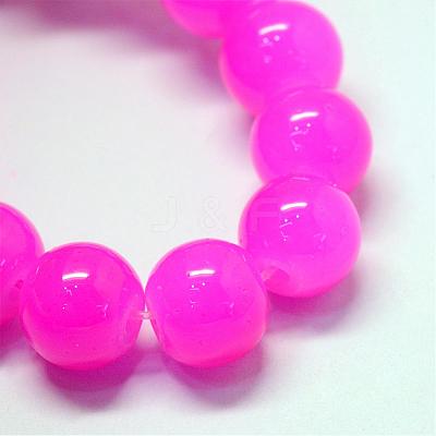 Baking Paint Imitation Jade Glass Round Bead Strands DGLA-Q021-6mm-28-1