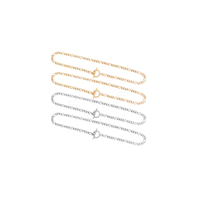 4Pcs 2 Colors 304 Stainless Steel Figaro Chains Necklace NJEW-UN0001-33-1