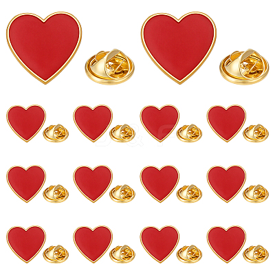 15Pcs Alloy Enamel Lapel Pin Backs Heart JEWB-UN0002-73-1
