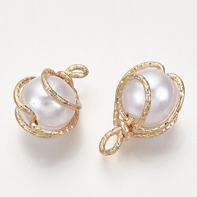 ABS Plastic Imitation Pearl Pendants KK-N235-020A-1