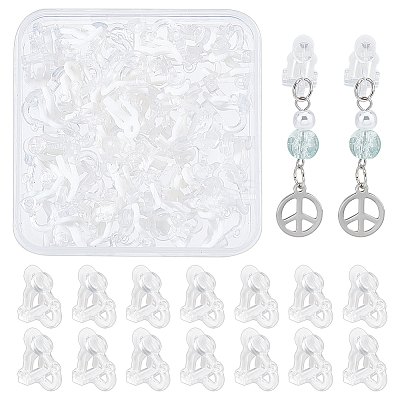 50Pcs Plastic Clip-on Earring Findings FIND-AR0002-71-1