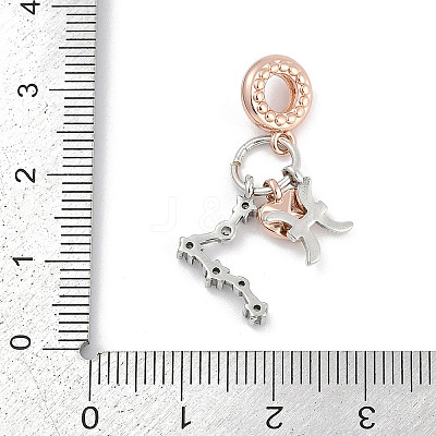 Brass Pendants with Cubic Zirconia European Beads LS-KK-Q015-01B-1