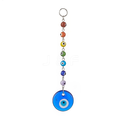 Handmade Evil Eye Lampwork Pendants Decorations HJEW-JM00897-1