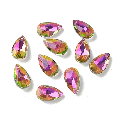 Faceted Teardrop Glass Pendants GLAA-O008-A31-1