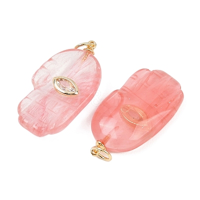 Cherry Quartz Glass Pendants G-Z134-05C-1