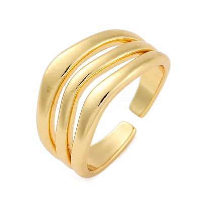 Rack Plating Brass Cuff Cubic Finger Rings for Women RJEW-M028-24G-1