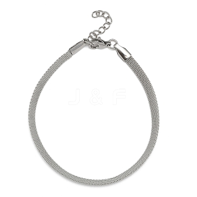 Tarnish Resistant Stainless Steel Network Chains/Mesh Bracelets Bracelets BJEW-I274-13S-1