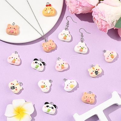 20Pcs Opaque Resin Pendants RESI-YW0005-60-1