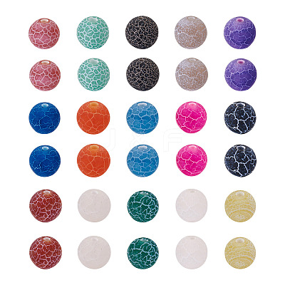 300Pcs 15 Colors Natural Crackle Agate Beads G-TA0001-26-1
