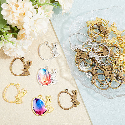 48PCS 3Style Easter Theme Alloy Pendants FIND-CA0008-68-1