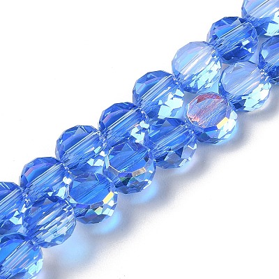 Transparent Electroplate Glass Beads Strands GLAA-Q099-D01-M01-1
