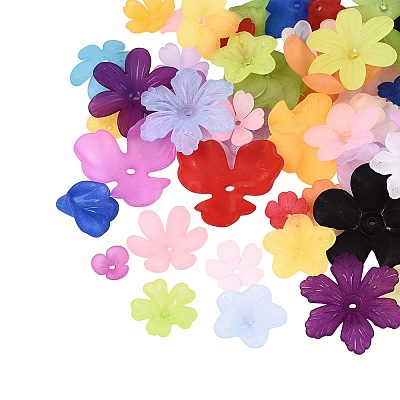 Frosted Acrylic Bead Caps KY-Q004-08A-1