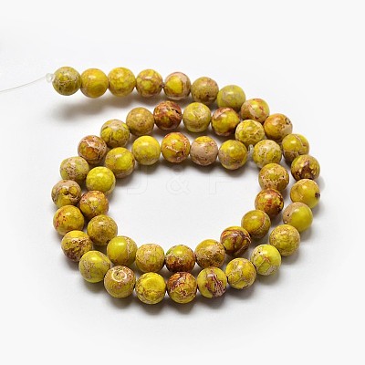 Natural Imperial Jasper Beads Strands G-I122-8mm-03-1