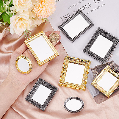 8Pcs 8 Style Miniature Retro Plastic Mirrors MJEW-CP0001-01-1