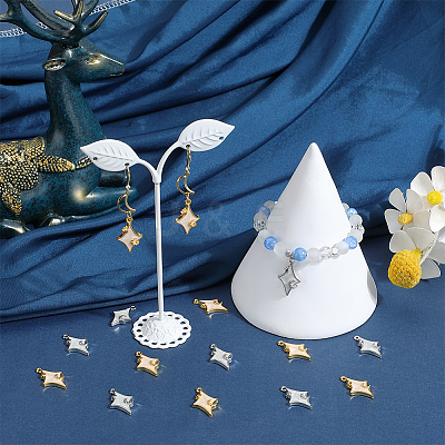 32Pcs 2 Colors Alloy Enamel Pendants ENAM-SC0005-63-1