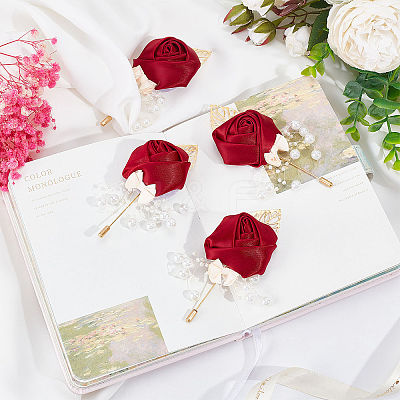 Rose Ribbon Brooch JEWB-WH0010-12B-1