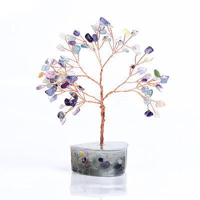 Natural Fluorite Chips Tree of Life Decorations PW-WG61E79-04-1