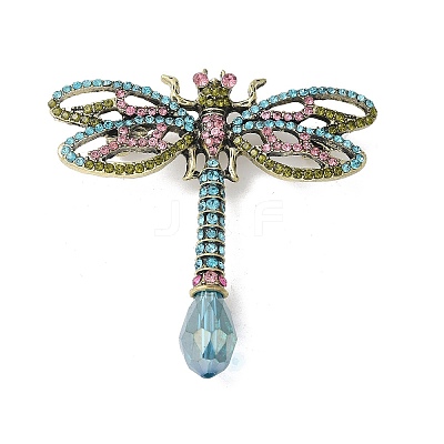 Dragonfly Alloy Brooches for Backpack Clothes JEWB-M067-10AB-1