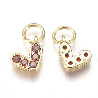 Brass Micro Pave Cubic Zirconia Charms ZIRC-F111-08G-06-1