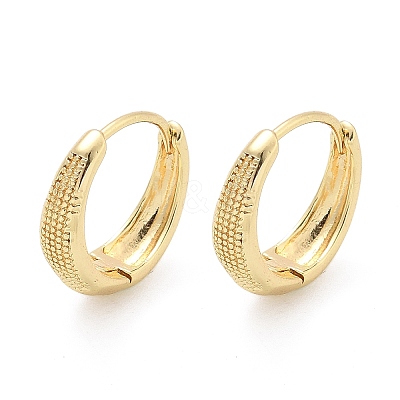 Textured Brass Hoop Earrings EJEW-Z102-20G-1
