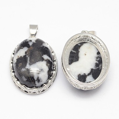 Natural Zebra Jasper Pendants X-G-D851-39-1