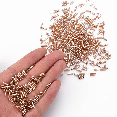 Plated Glass Bugle Beads SEED-S046-01B-39A-1