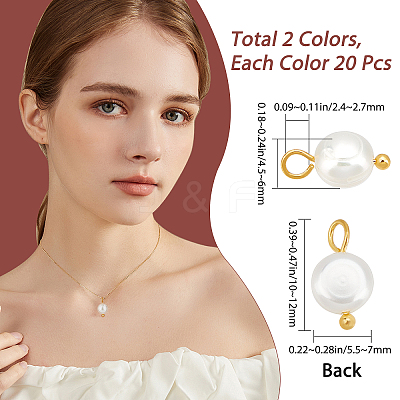 40Pcs 2 Style Natural Cultured Freshwater Pearl Charms FIND-BBC0001-03-1