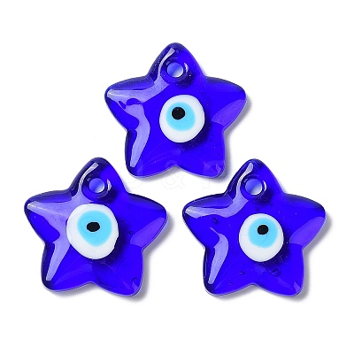 Handmade Evil Eye Lampwork Pendants LAMP-I026-12-A-1