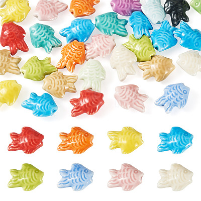 30Pcs Handmade Porcelain Beads PORC-TA0001-73B-1