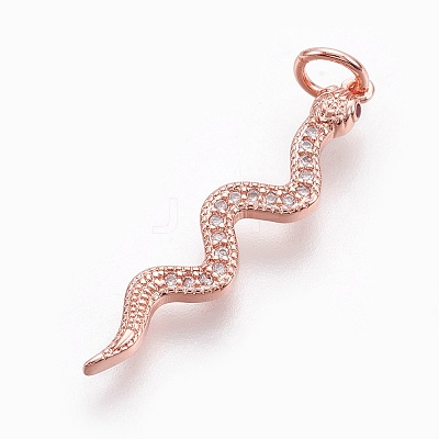 Brass Micro Pave Cubic Zirconia Pendants ZIRC-O026-22RG-NR-1