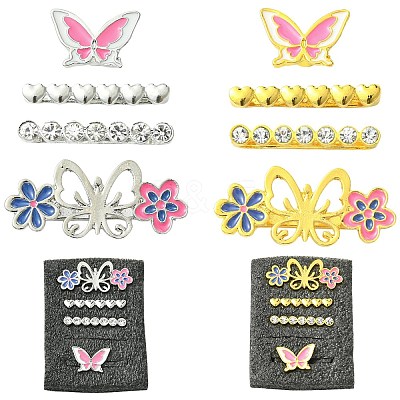 8Pcs Alloy Rhinestone Watch Band Rings FIND-CJ0005-40-1