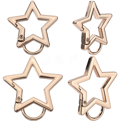 4Pcs 2 Styles Zinc Alloy Spring Gate Rings FIND-GF0007-56KCG-1