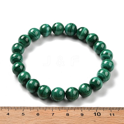 Natural Malachite Beaded Stretch Bracelets BJEW-A045-01B-1