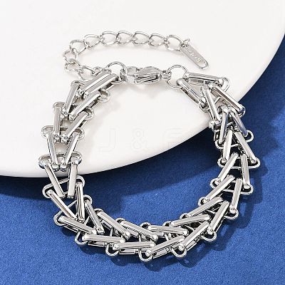 304 Stainless Steel Link Chain Bracelets for Women LS-BJEW-C113-01P-1