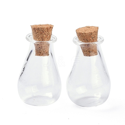 Glass Cork Bottles Ornament LS-AJEW-O032-02F-1