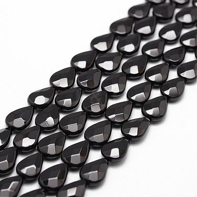 Natural Black Onyx Beads Strands G-P161-45-14x10mm-1