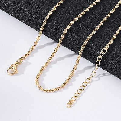 Brass Singapore Chains Necklace for Women X-NJEW-P265-27G-1