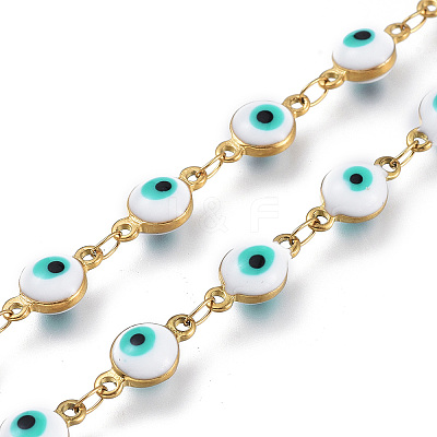 Handmade Enamel Link Chains STAS-I154-02G-1