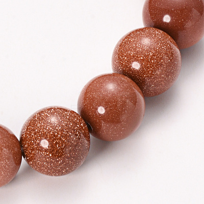 Synthetic Goldstone Beaded Stretch Bracelets BJEW-Q692-15-10mm-1