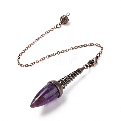 Natural Amethyst Dowsing Pendulums G-L524-06R-02-1